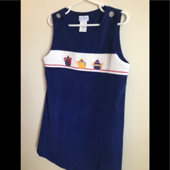 Vintage VIVE LA FETE Hand Smocked Cotton Dress 6X - Picture 8 of 8